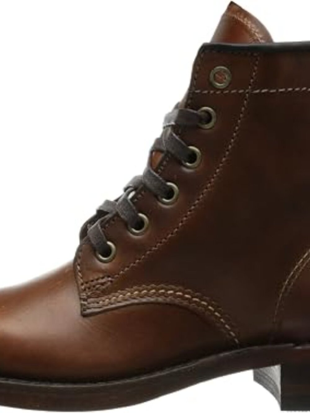 NEW $348 Frye Women's Arkansas Mid Lace Up Heeled Booties, Leather Brown, US 9.5 - Picture 4 of 6